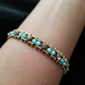 Blue And Crystal Bracelet